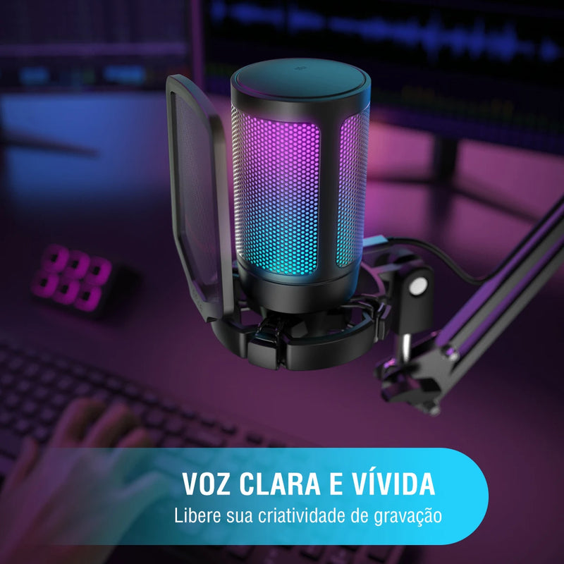 Microfone Gamer FIFINE A6V RGB